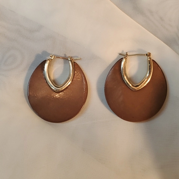 🍂16" GOLD TONE NECKLACE w/ AMBER PENDANT & EARRINGS🍂 - Picture 6 of 6